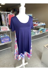 Navy w/floral detail dress