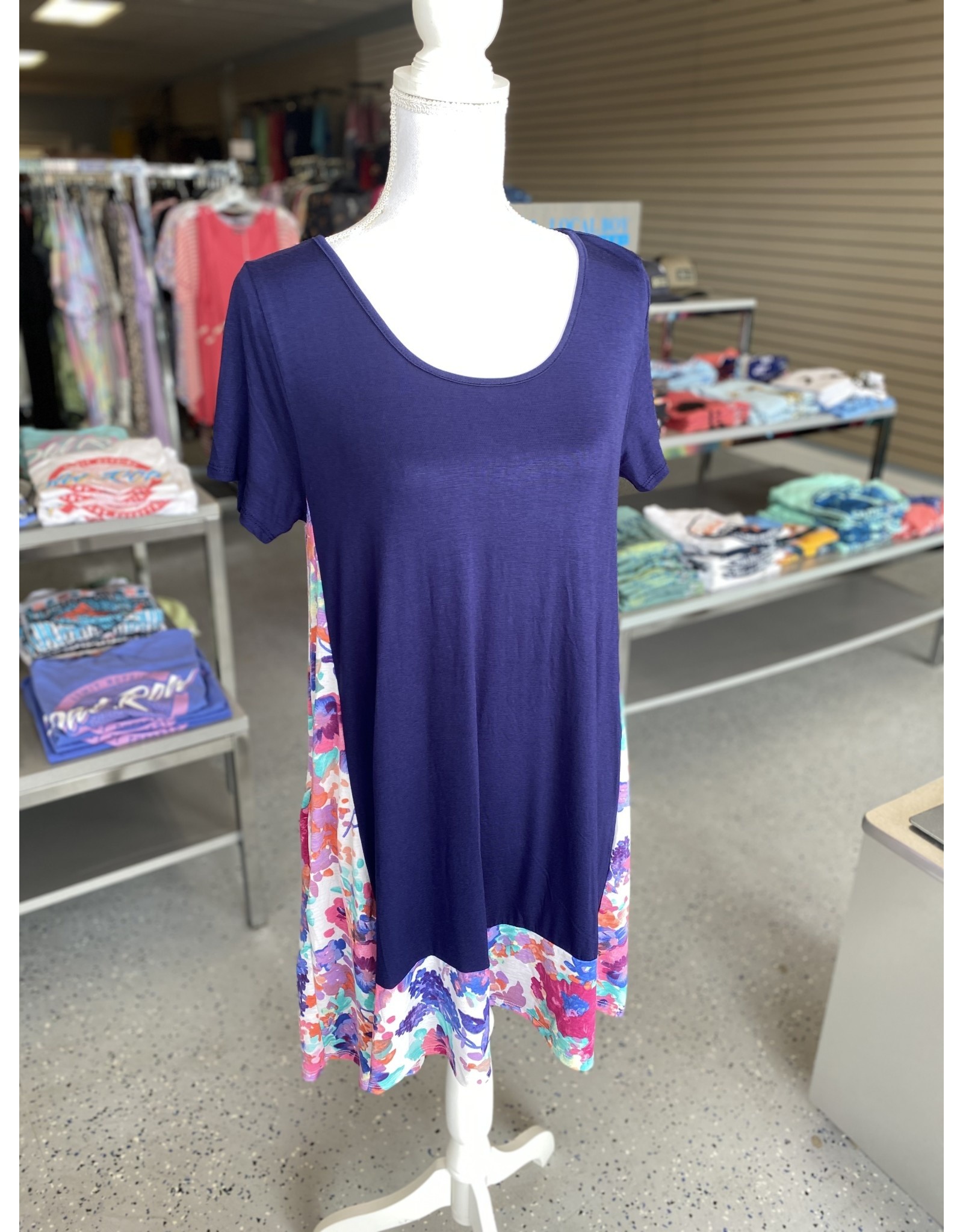 Navy w/floral detail dress