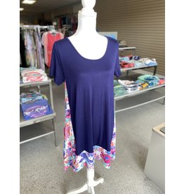 Navy w/floral detail dress