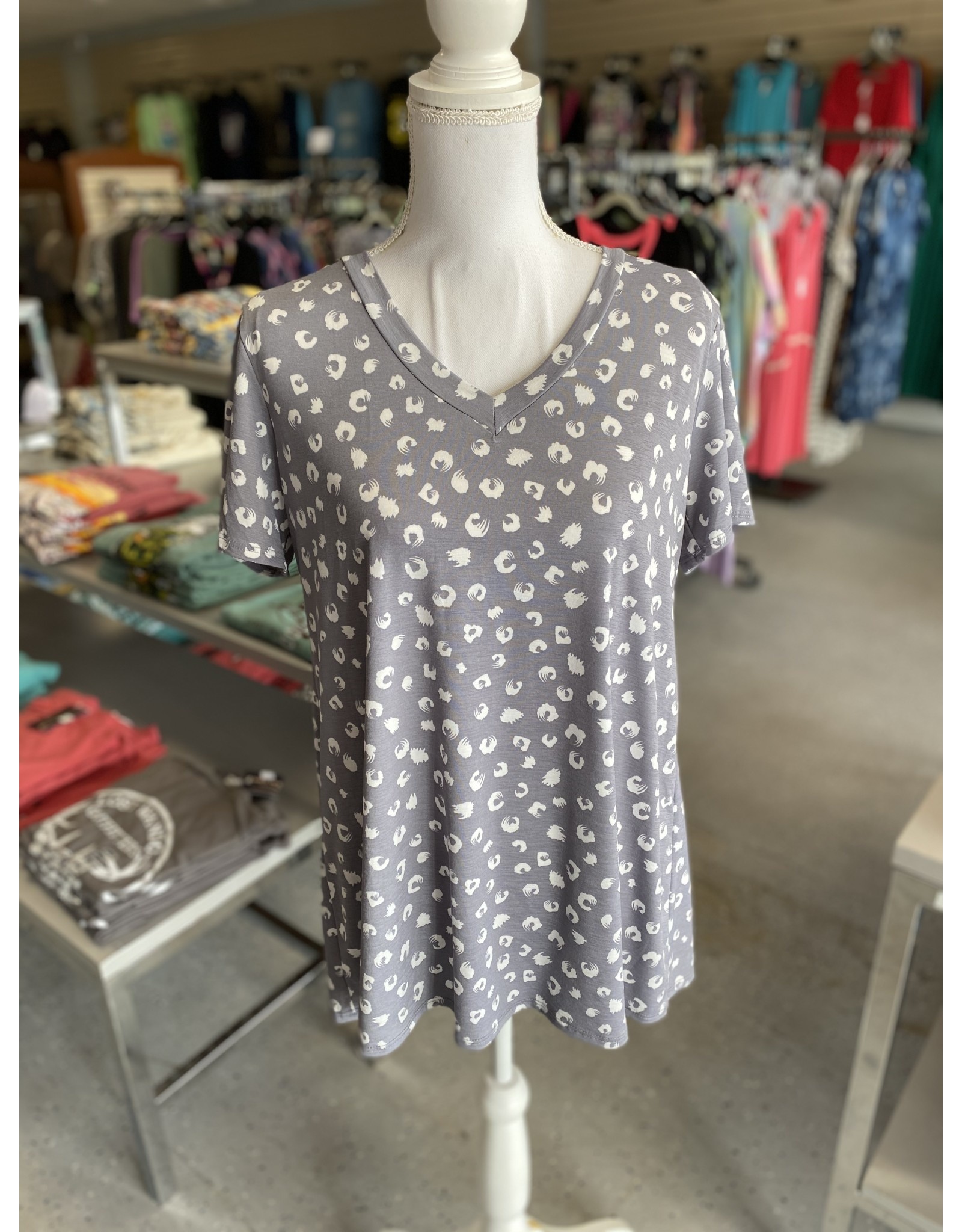 Light Grey Leopard Top