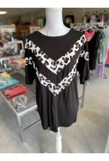 Black and Cheetah Chevron Top