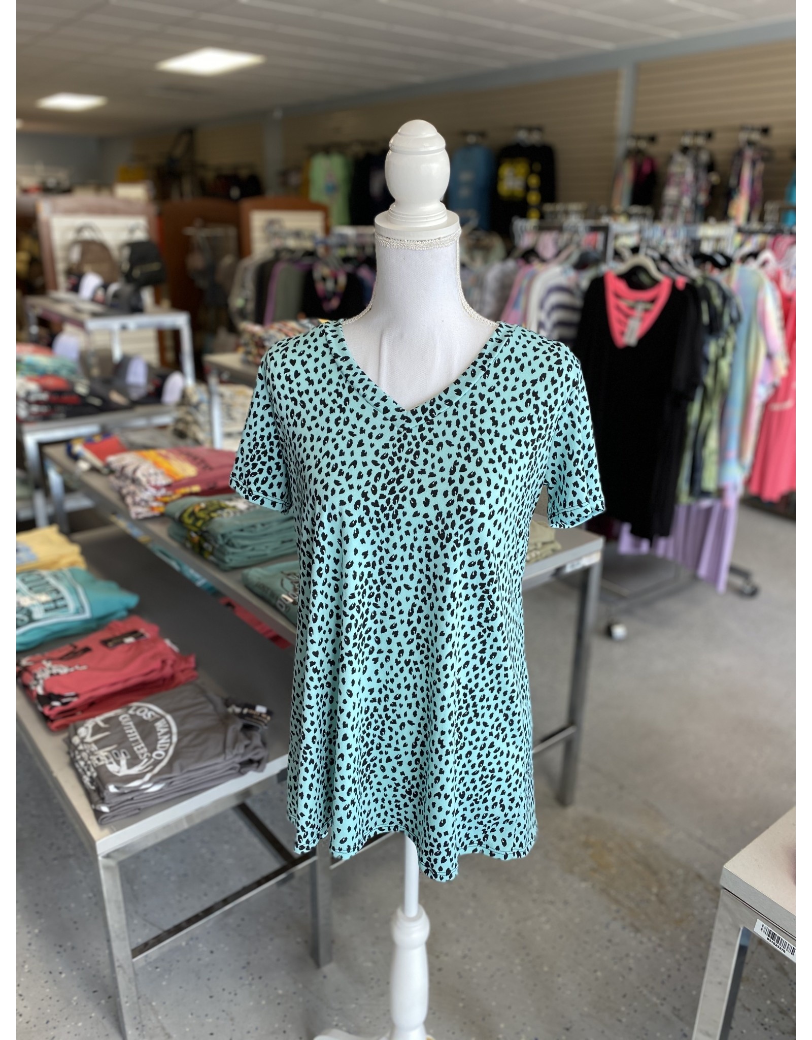 Mint Leopard Top