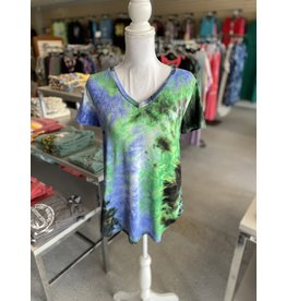 Green/Blue Tie Dye Top Small