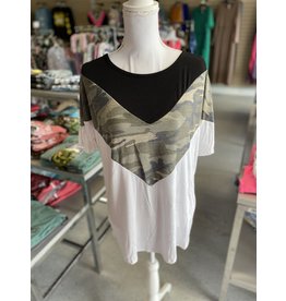 Camo Color Block Top