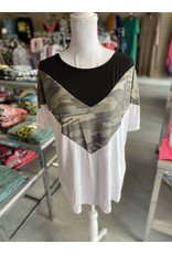 Camo Color Block Top