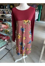 Burgundy  Floral Dress