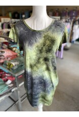 Green/Nvy Tie Dye Top