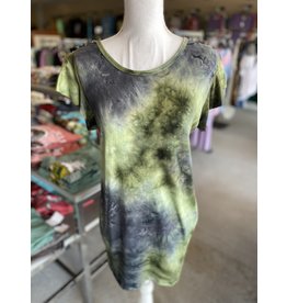 Green/Navy Tie Dye Top