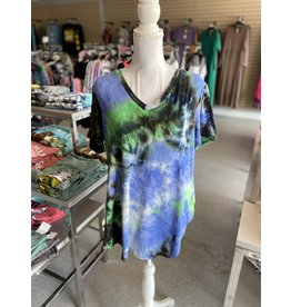 Blue & Green Tie Dye Top