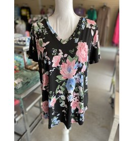 Black floral Top