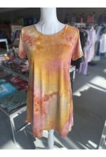 Burgundy/Orange Tie Dye Dress