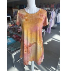 Burgundy/Orange Tie Dye Dress