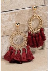 Burgundy Tassel earrings