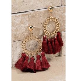 Burgundy Tassel earrings