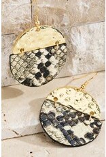 Snakeskin Disc Earring