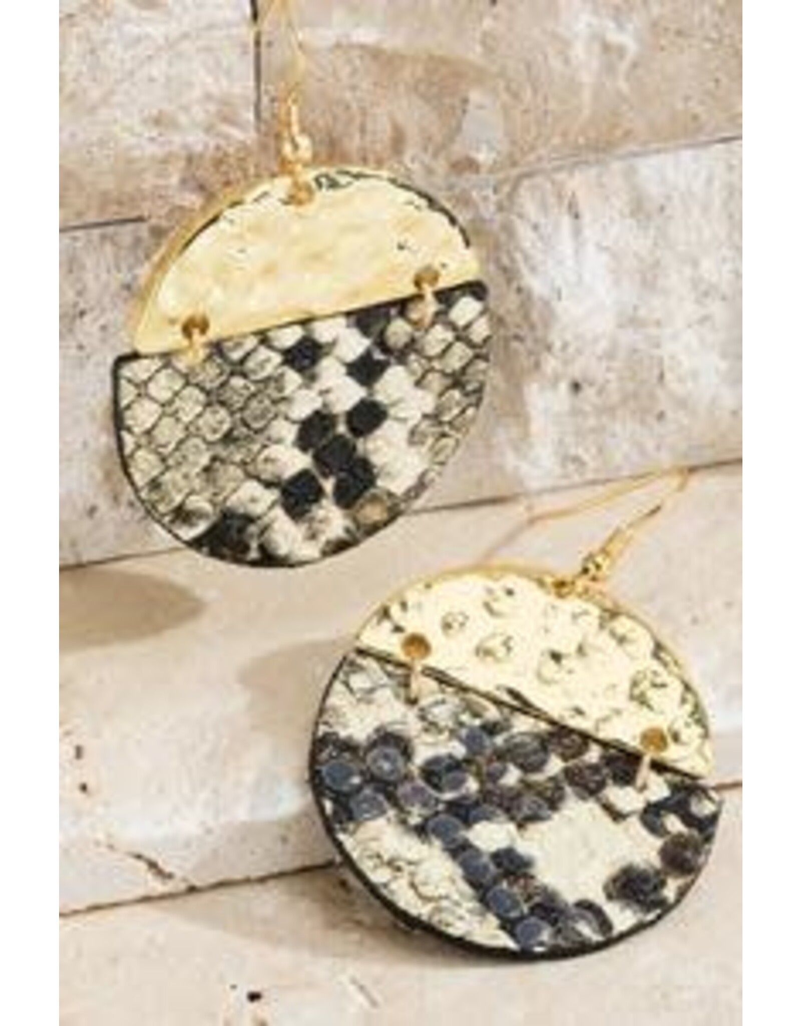 Snakeskin Disc Earring