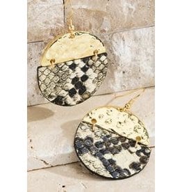 Snakeskin Disc Earring