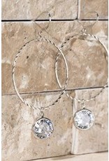 Silver Crystal Hoop