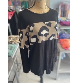 Black & Mocha Leopard Top