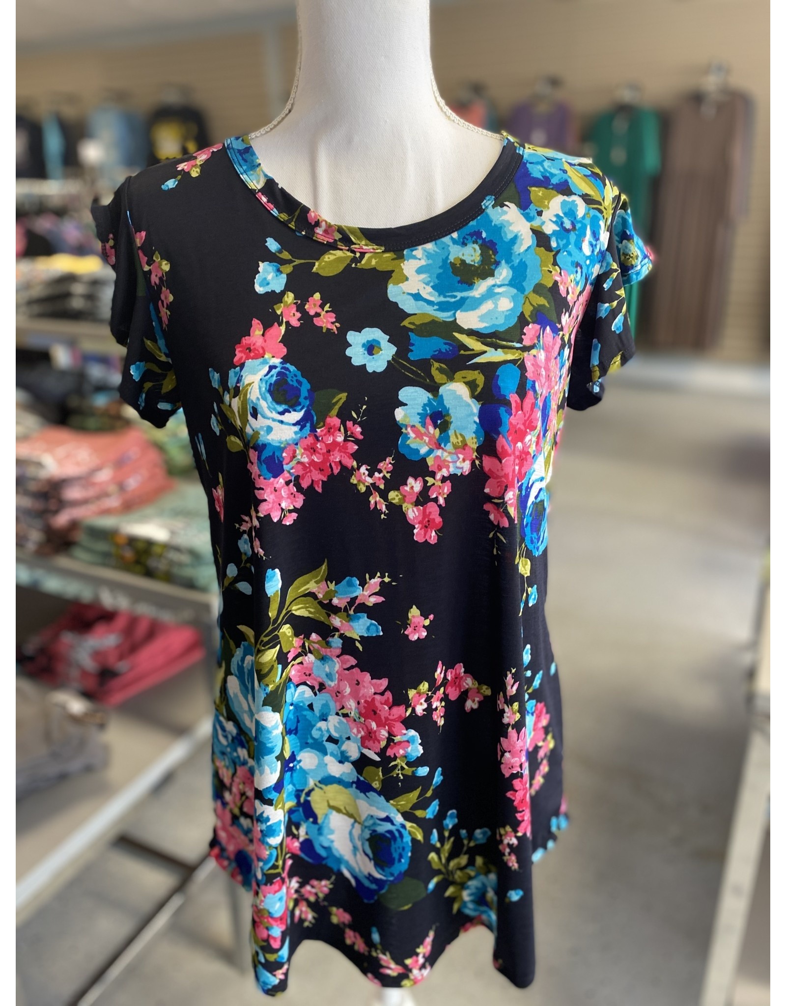 Floral Ruffled Sleeve Top