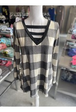 Ivory plaid top