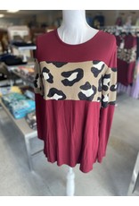 Burgundy/Leopard Top