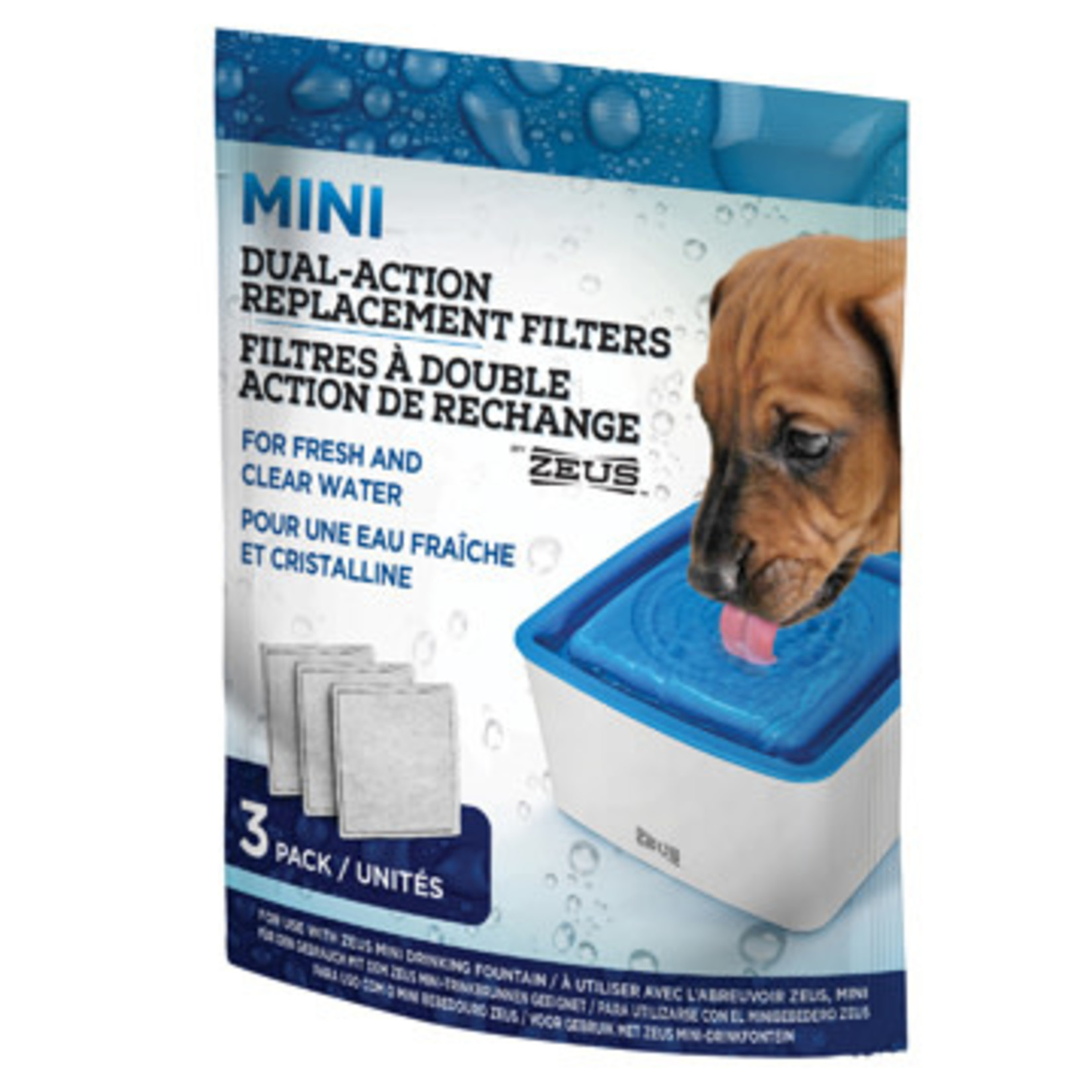 Zeus Mini Dog Fountain Filter Cartridge 3pk
