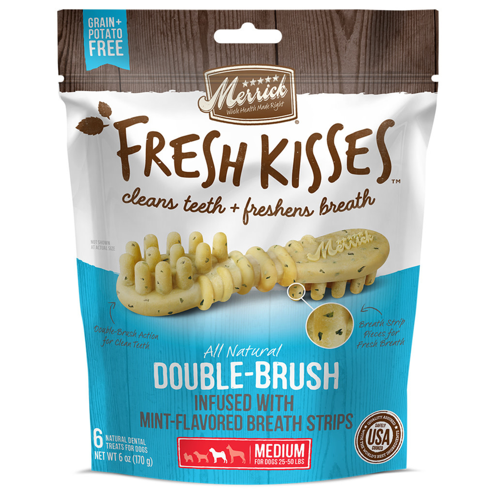 Merrick Fresh Kisses Mint M (6chews)