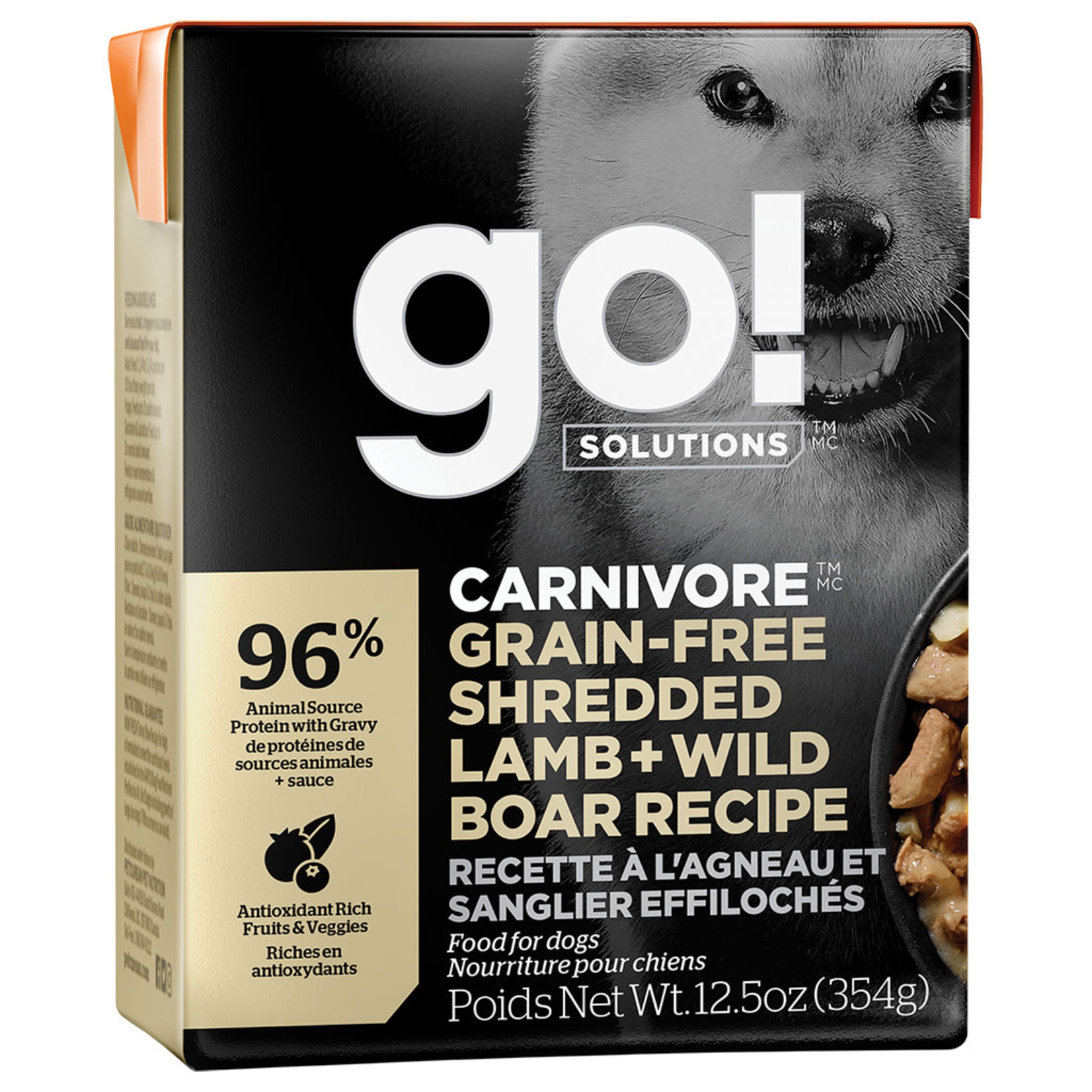 go! solutions Go! Dog Can Carnivore shredded lamb & wild boar grain free 354 g
