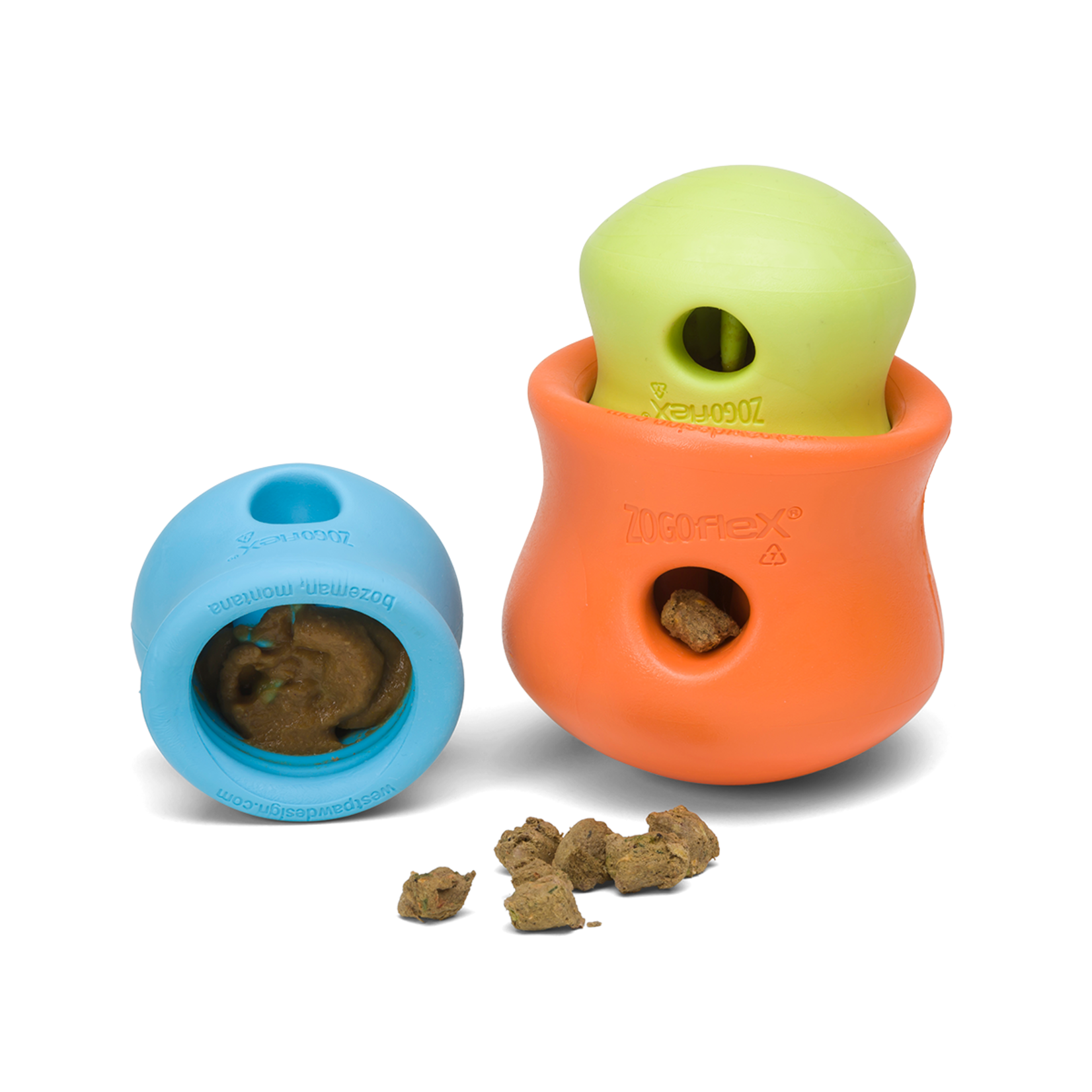 West Paw Toppl Small 3" - Aqua Blue dog toy/treat dispenser