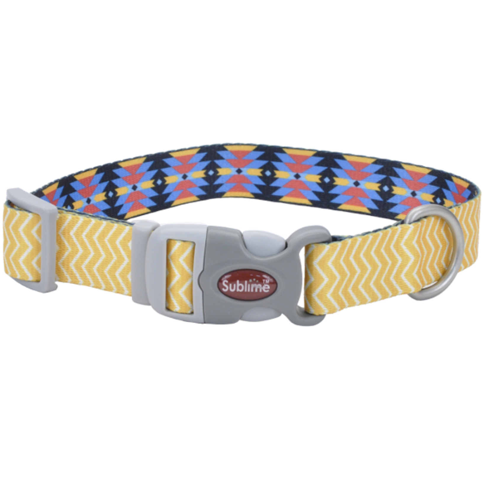 Yellow Chevron Dog Collar L 18"-26"