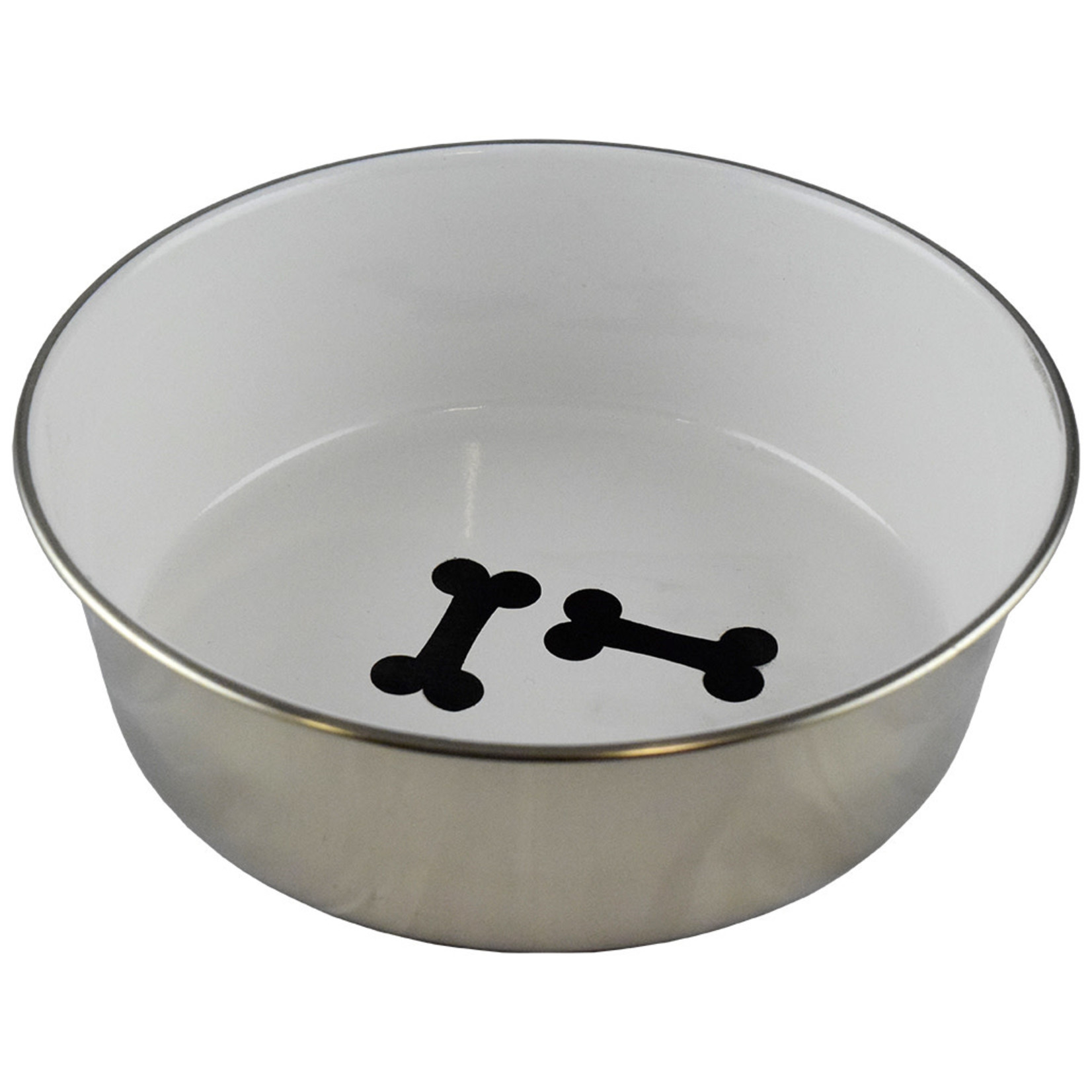 Stainless Steel Bowl white & Bones