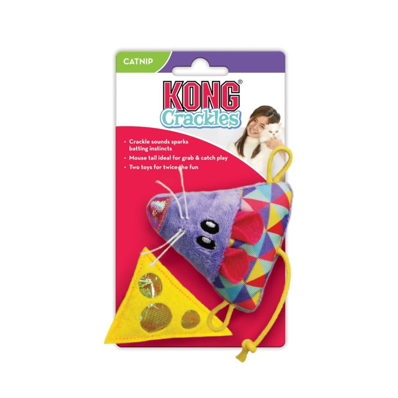 Kong Kong Crackles Cheese & Mouse Cat Toy