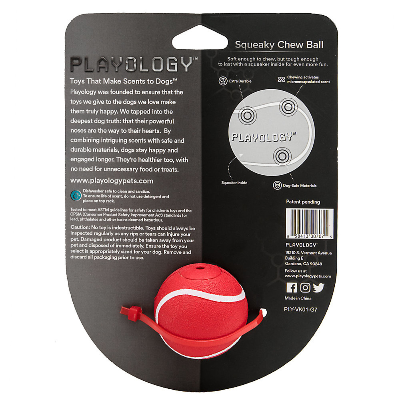 Playology  Squeaky Chew Ball Dog Toy