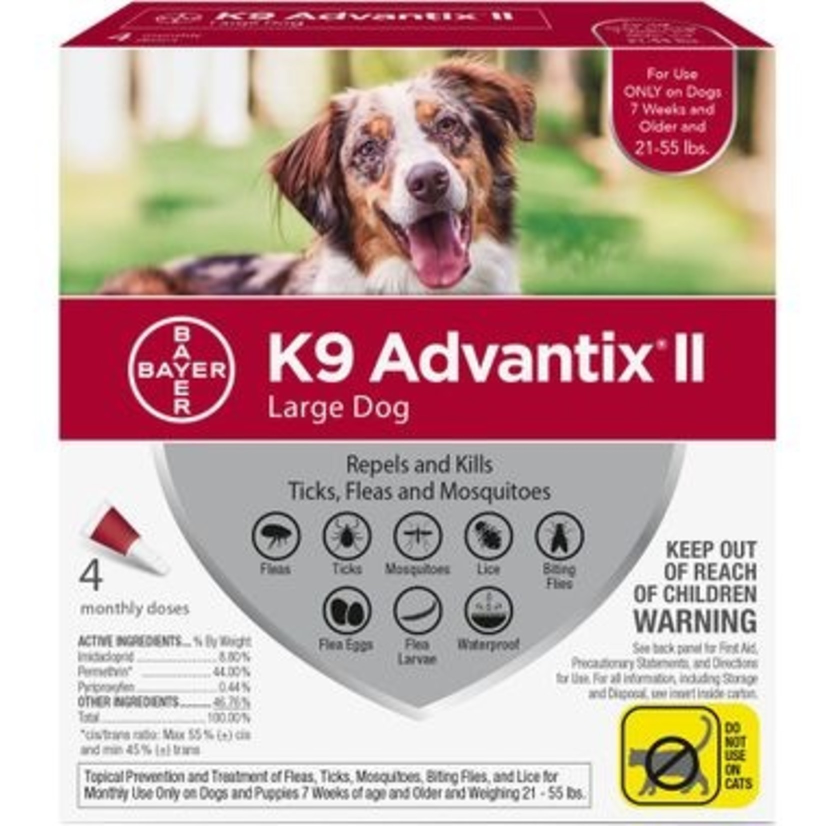 K9 Advantix II Dogs Complete protection Tick and Flea for dogs 11kg to 25kg (4 dosage)