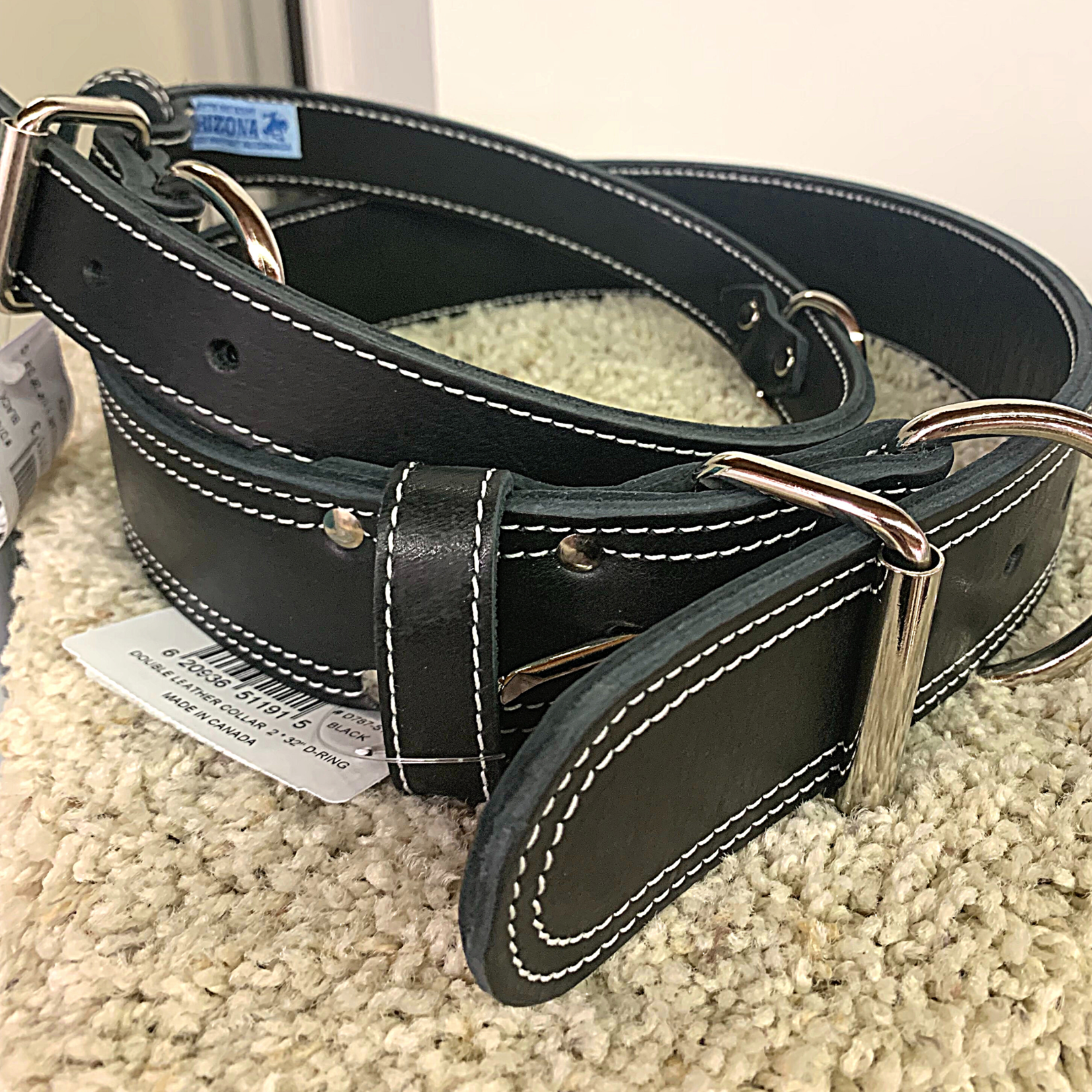 Leather Collar black double-sided