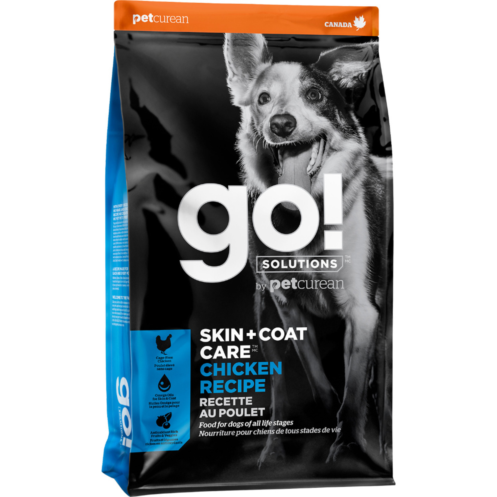 Go! Go! dog skin + coat care chicken recipe with grains