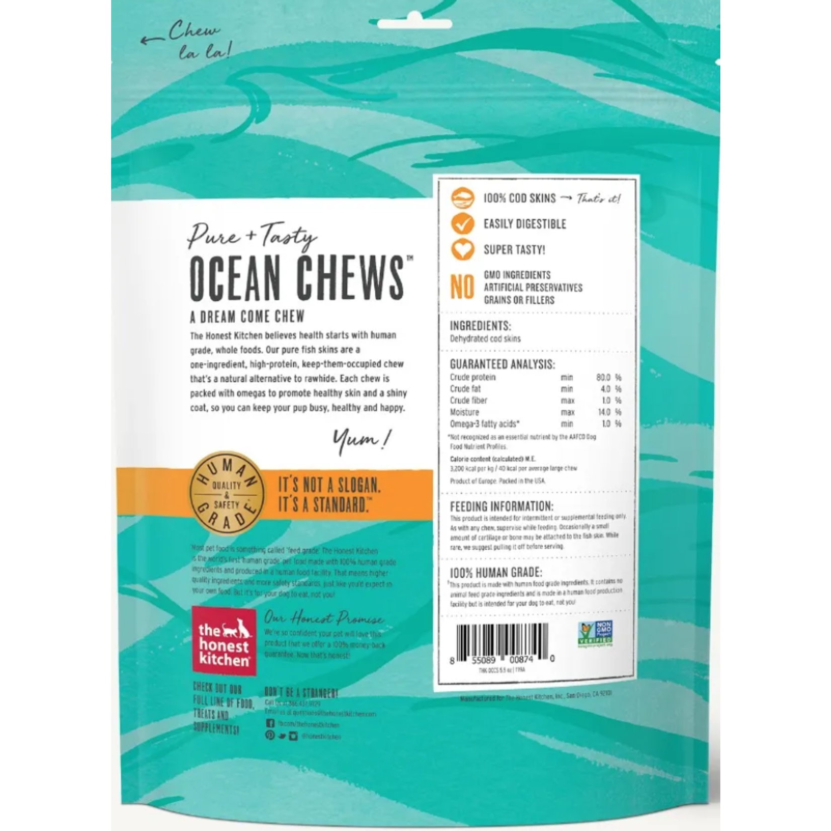 The honest kitchen The honest kitchen  Dog Ocean Chews Crispy Cod Fish Skins large 5.5oz