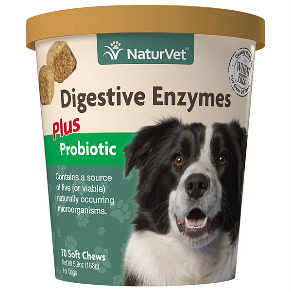 Naturvet Soft Chew Digestive Enzyme & Probiotic 70 Dog Pet Station