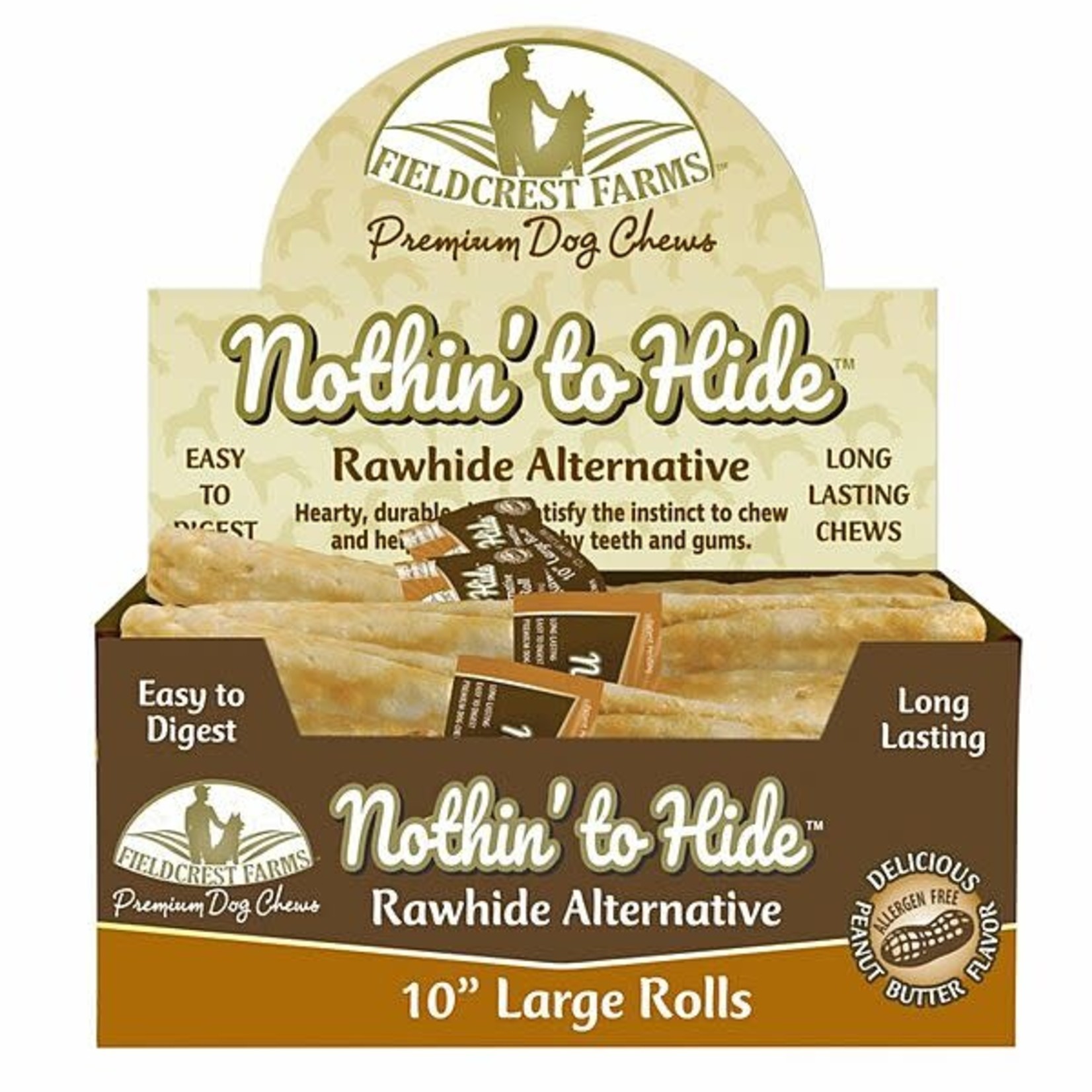 Nothin To Hide Peanut Butter Roll Chew Large 10in / Not Rawhide!