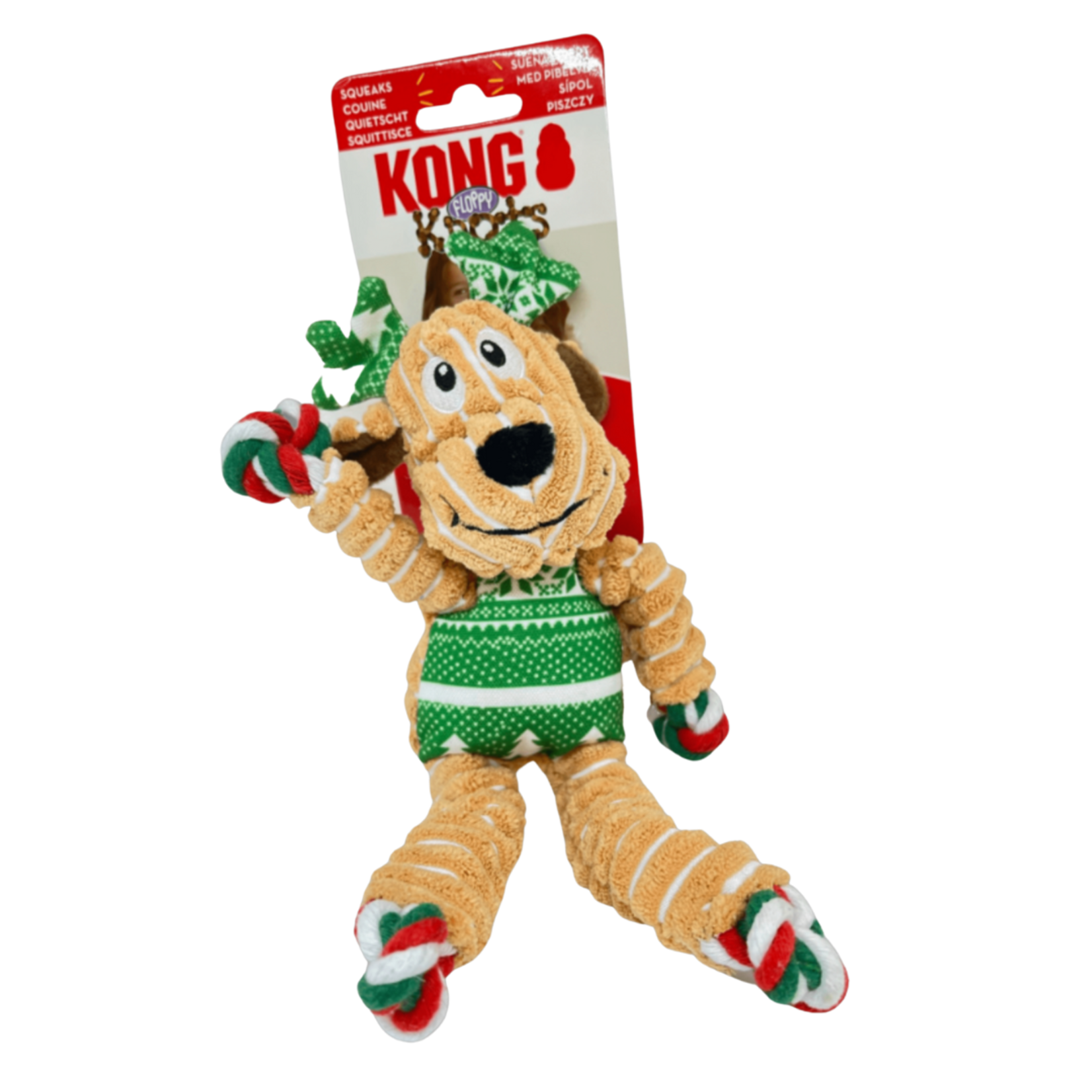 Kong Xmas Holiday Floppy Knot Reindeer