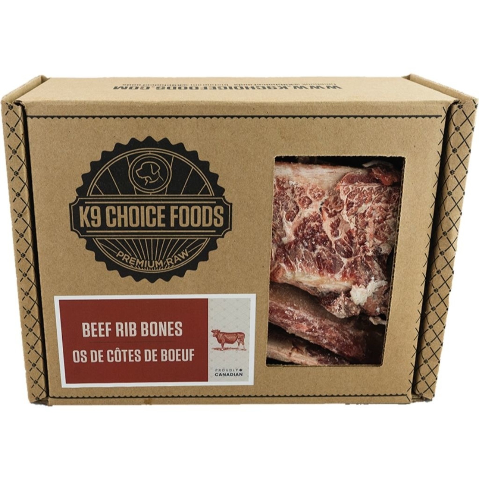 K9 Choice Frozen Raw long rib Bones 5-7"(8  to 10 PC)