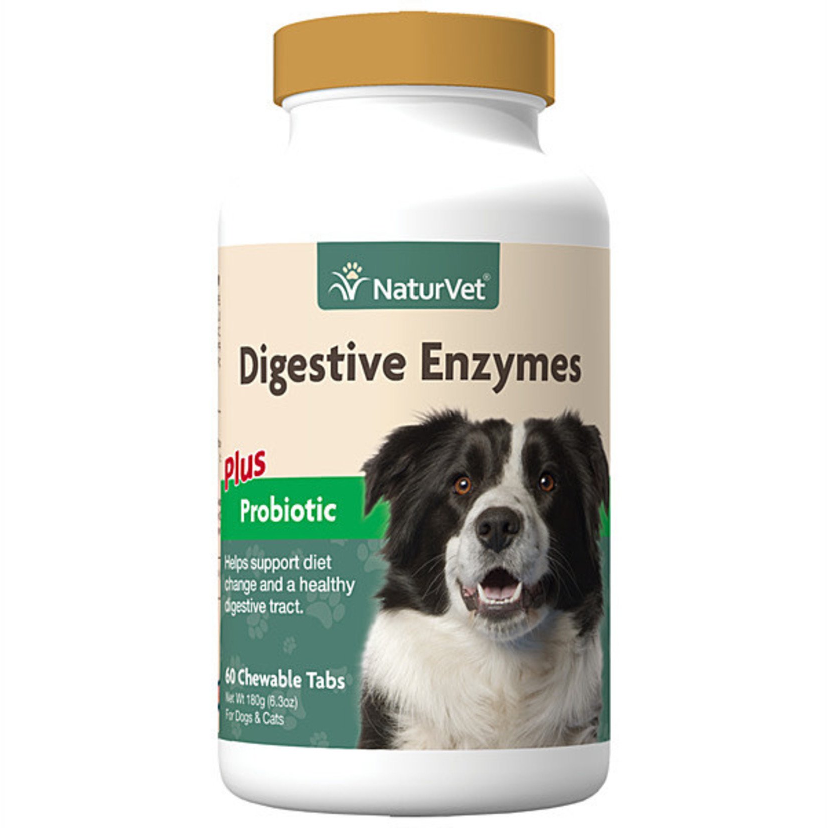 NaturVet Digestive Enzymes + Probiotic chewable 60Tabs