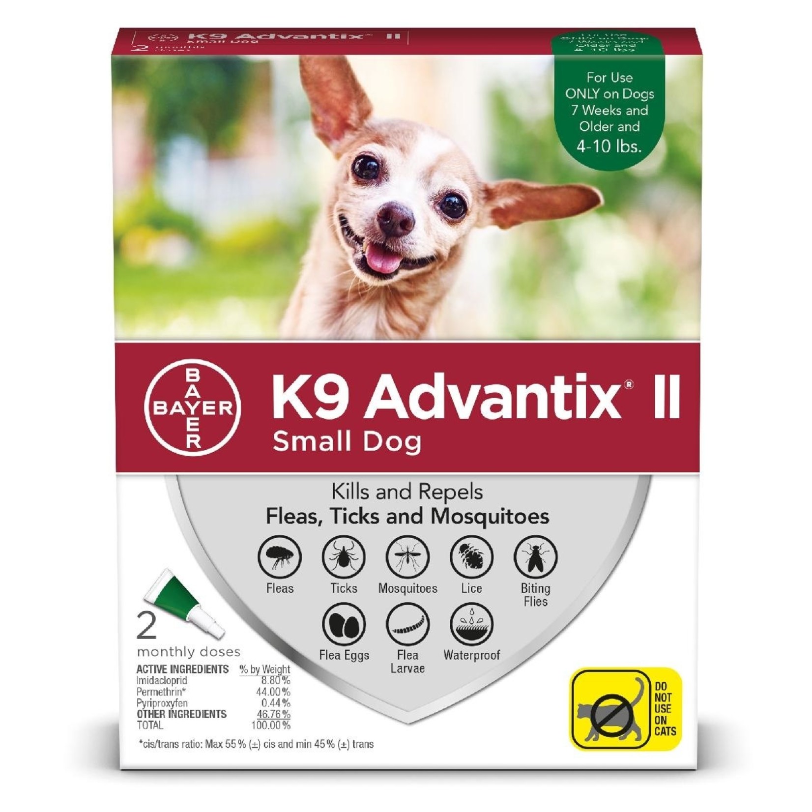 K9 Advantix II Dogs Complete protection Tick and Flea for Small dogs under 4.5 kg (2 dosage)