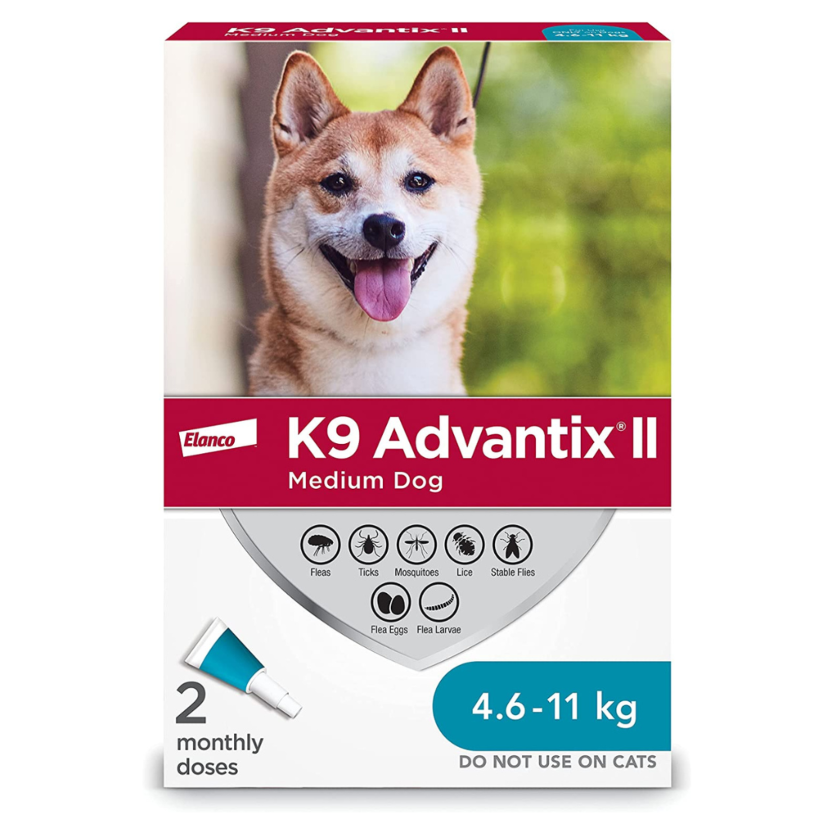 K9 Advantix II Dogs Complete protection Tick and Flea  for Medium dogs 4.6kg to 11 kg (2 dosage)