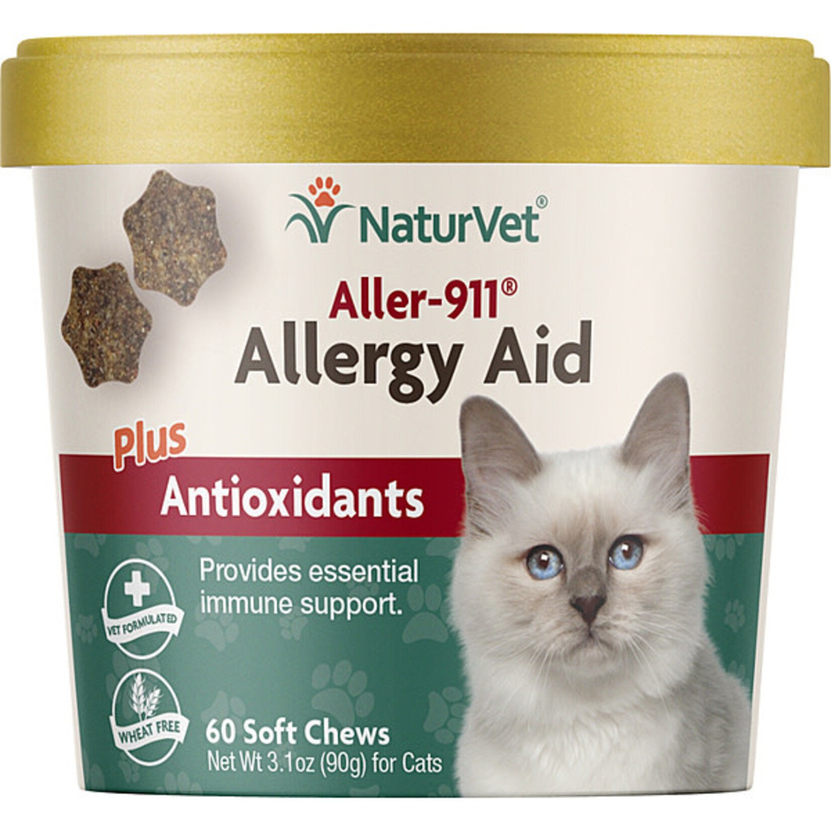 NaturVet 60 Soft Chew Aller911 Allergy Aid + Antioxidants cat