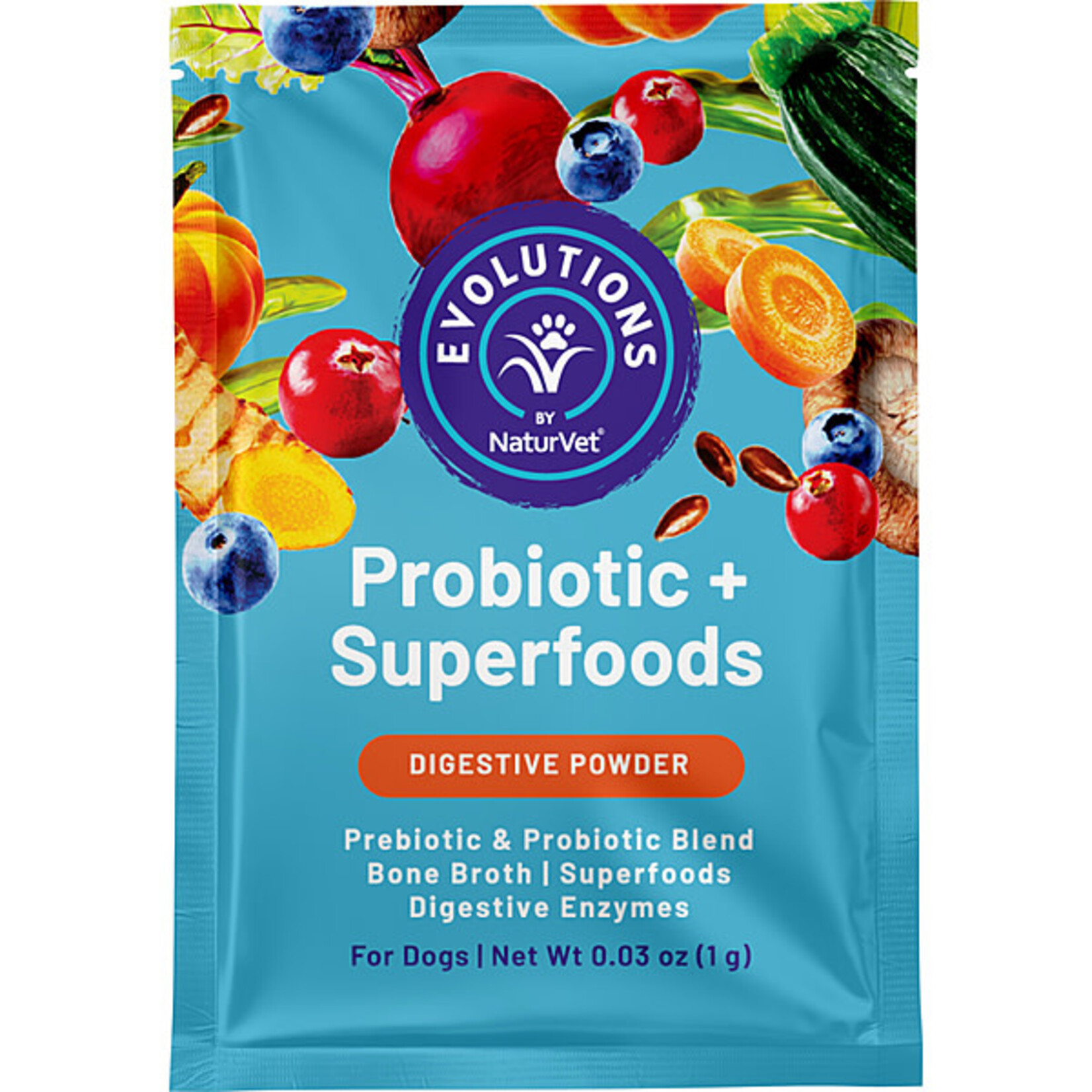 NaturVet Probiotic + Superfoods Digestive Powder 30sachts (30g )for dog