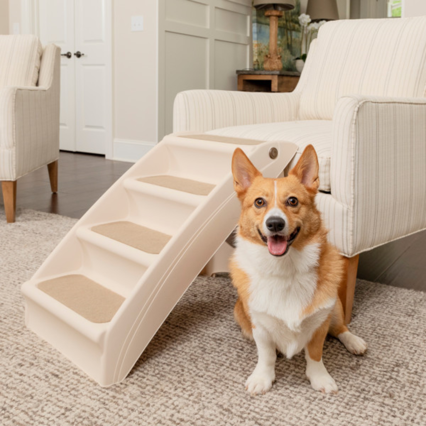 CozyUp Folding Pet Steps Tan