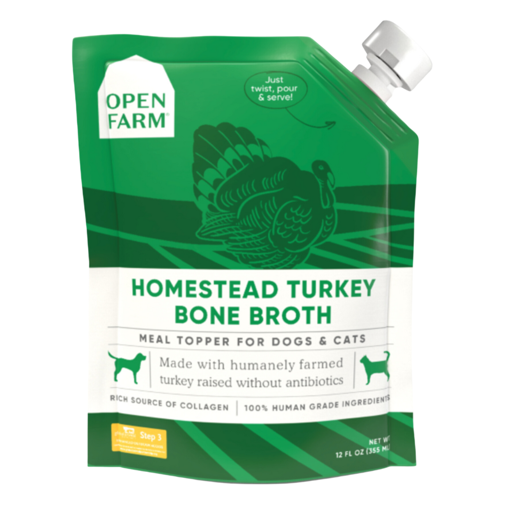 Open Farm Bone Broth Turkey Cat & Dog 12 OZ