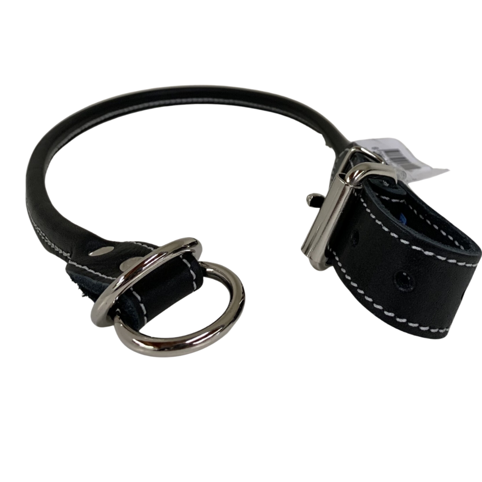 Round leather choke collar Black